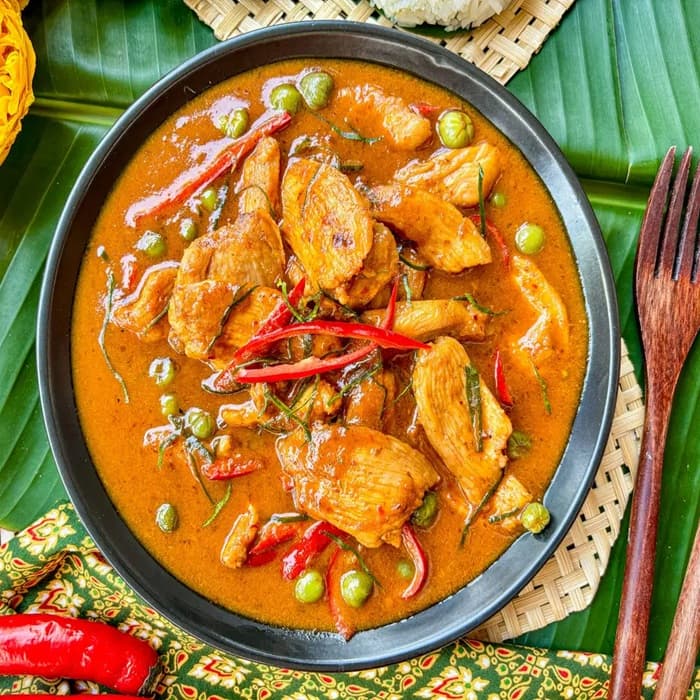 Panang chicken curry (kaeng panang gai), a Thai dish