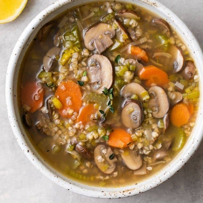 Mushroom soup with buckwheat, a Croatian dish