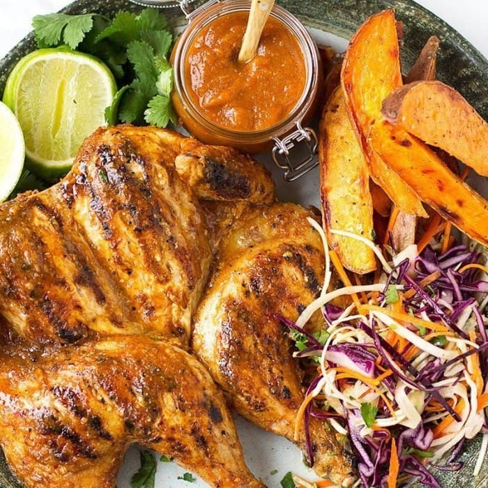 Piri-piri chicken and slaw, a Portuguese dish