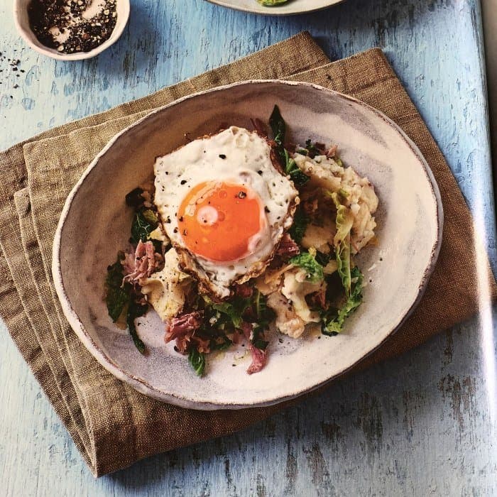 Ham hock colcannon, a Irish dish