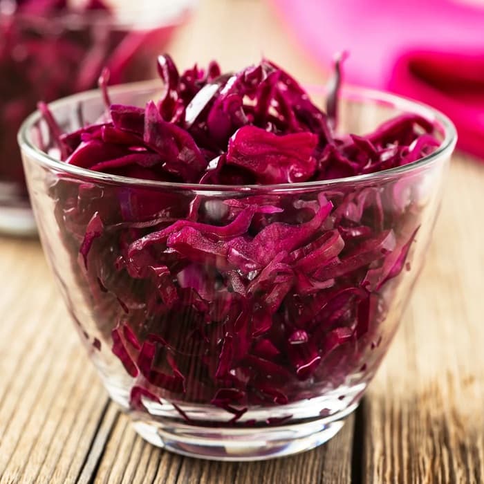 Beetroot & red cabbage sauerkraut, a Polish dish