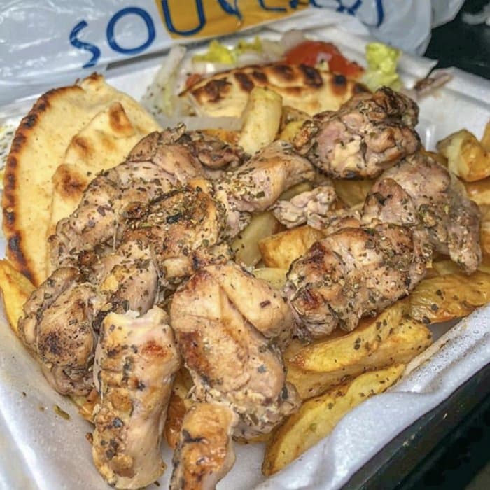 Lamb and Lemon Souvlaki, a Greek dish
