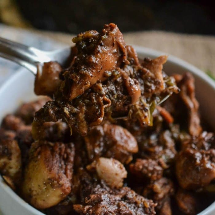 Brown Stew Chicken, a Jamaican dish