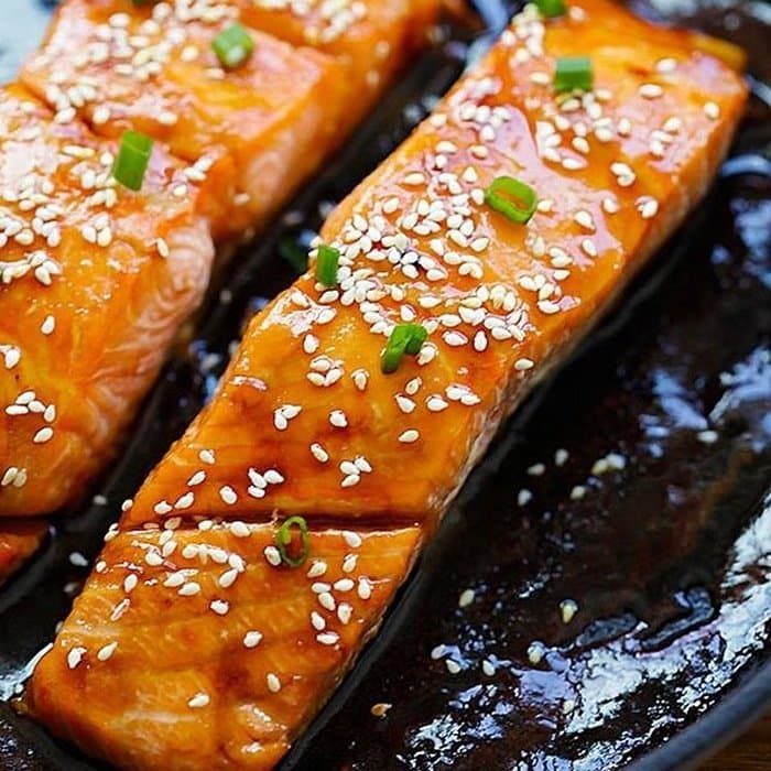 Honey Teriyaki Salmon, a Japanese dish