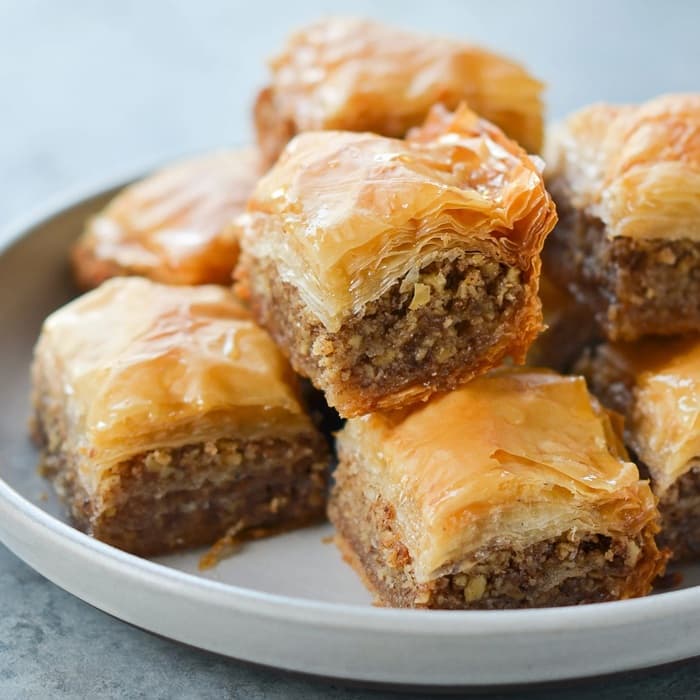 Baklava with spiced nuts, ricotta & chocolate, a Turkish dish
