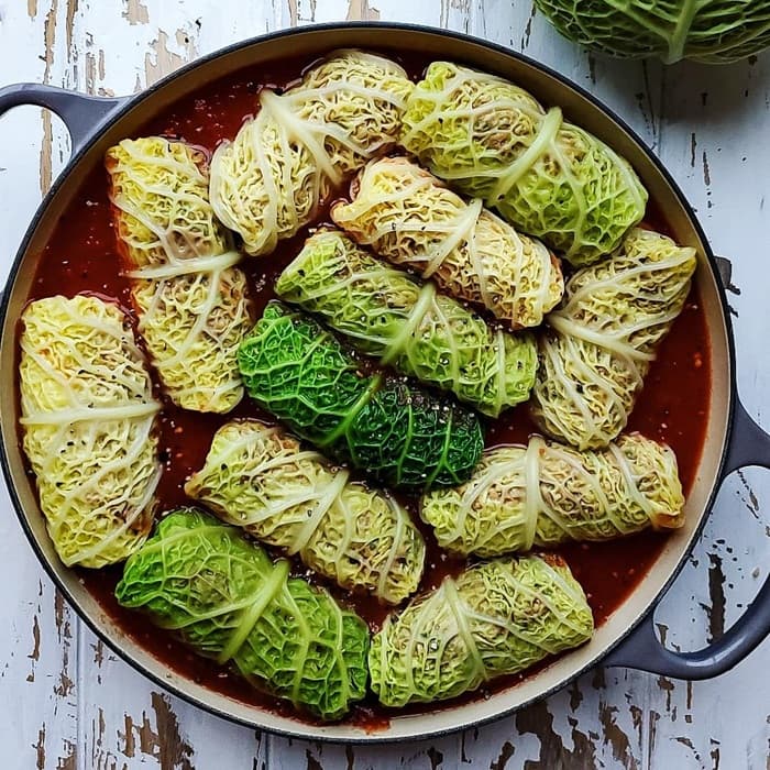 Braised stuffed cabbage, a Polish dish