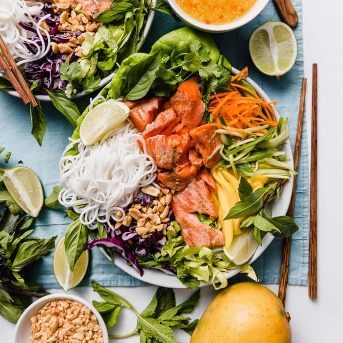 Noodle bowl salad, a Vietnamese dish