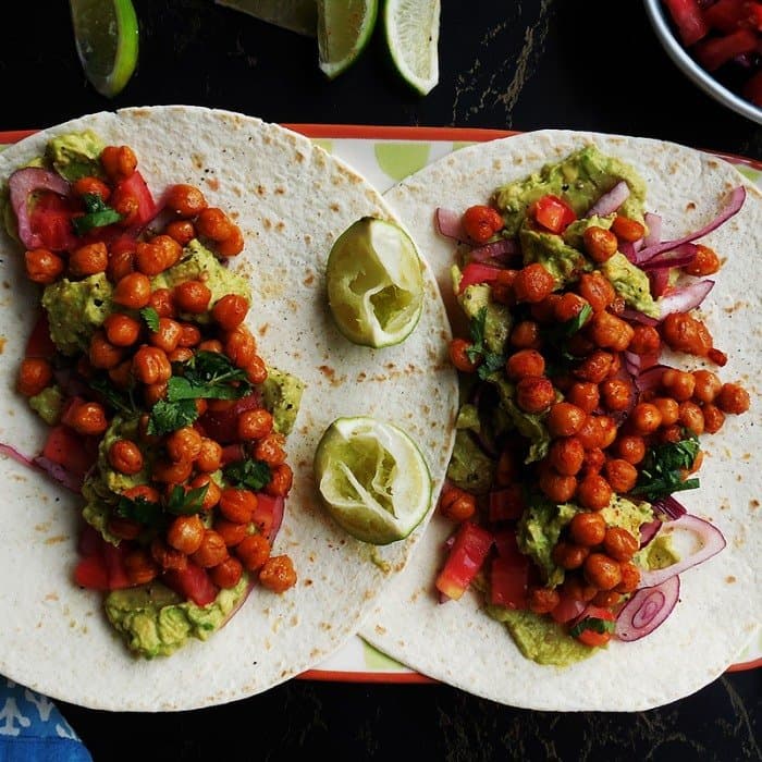Chickpea Fajitas, a Mexican dish